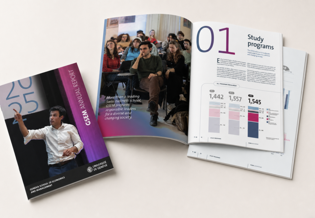 Création rapport activité mise en page Brandlift Genève