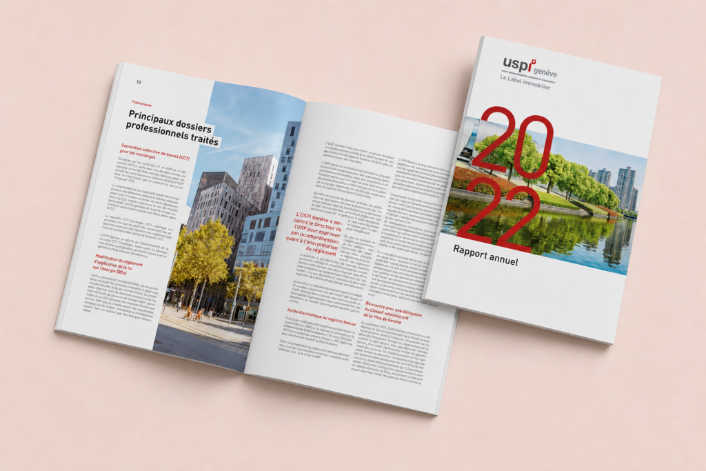 Création rapport activité mise en page Brandlift Genève